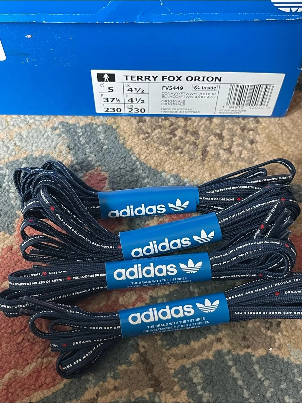 adidas Navy & White Terry Fox Orion Sneakers